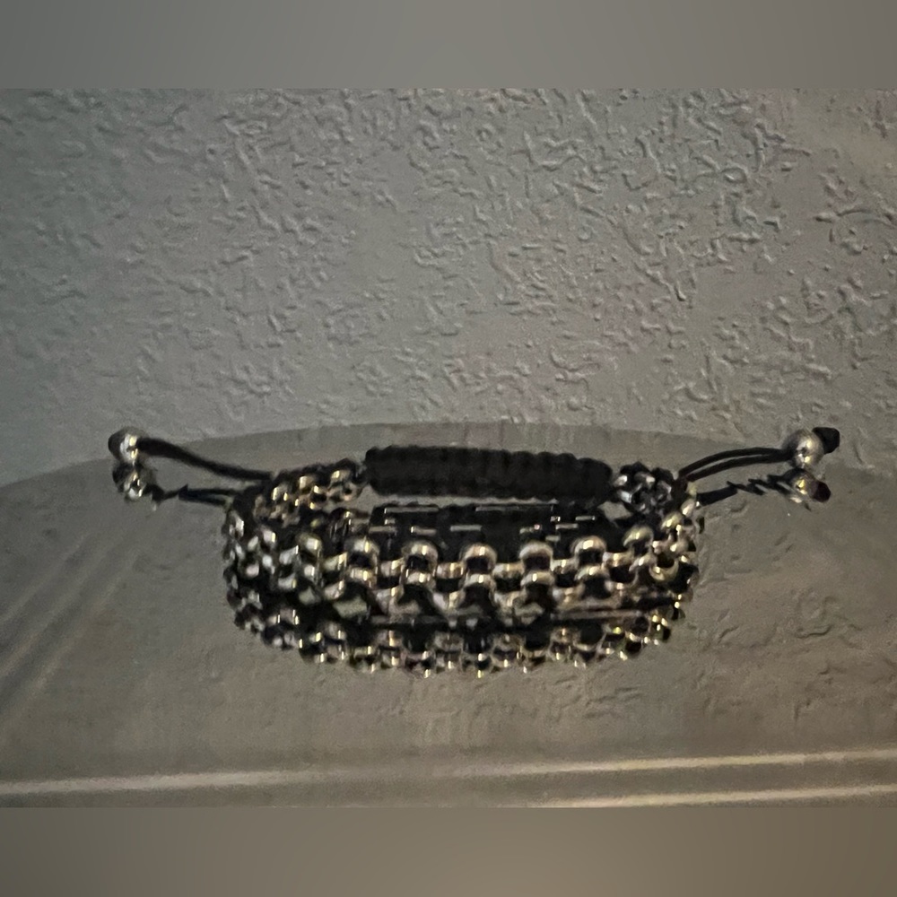 Black and silver bracelet